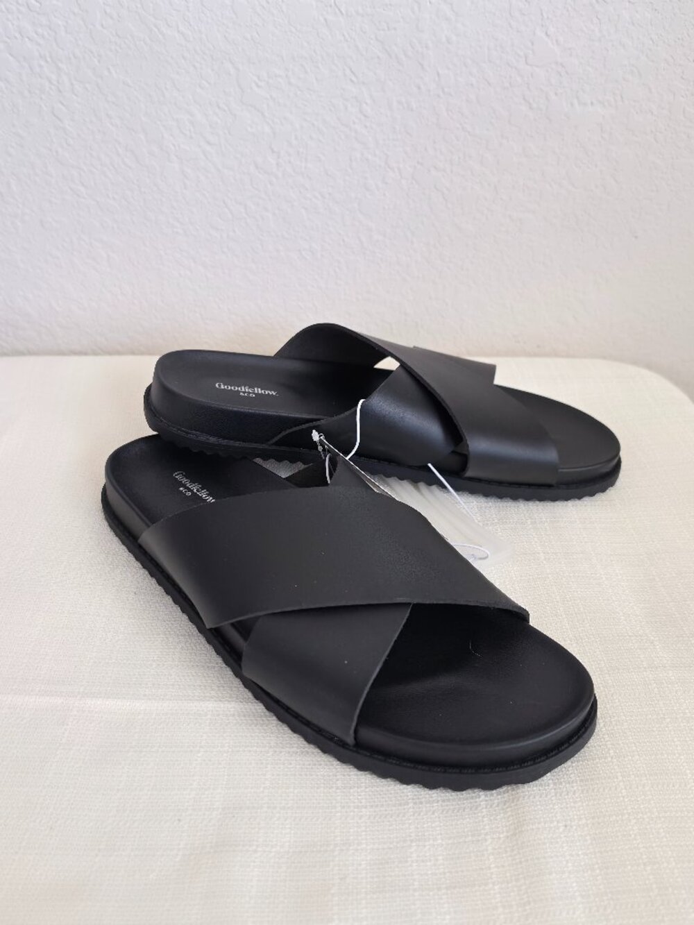 Goodfellow & Co. Men's Thomas X-Band Slide Sandals Black NWT US 10